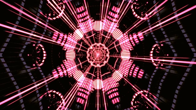 Neon Tunnel VJ Loop - Pink Futuristic Portal Screensaver 4K